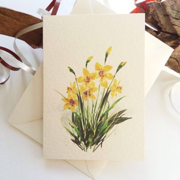 Yellow Daffodils Card - Floral Card