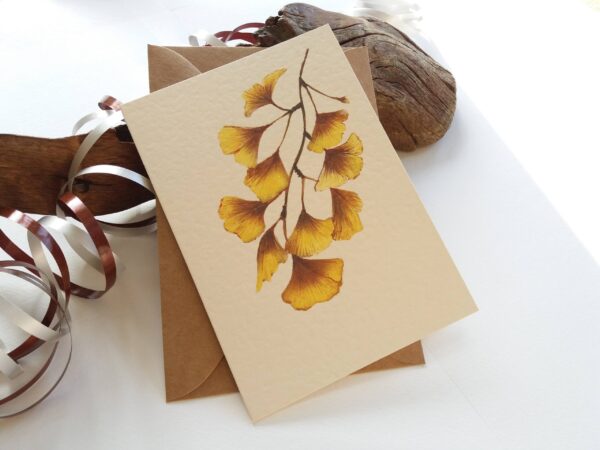Autumn Ginkgo Botanical Card
