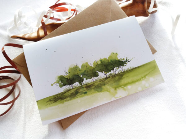 Abstract Green Landscape - Card by Owie's ART