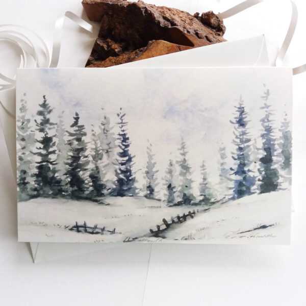 Evergreen Forest Landscape Card - by Owie's ART