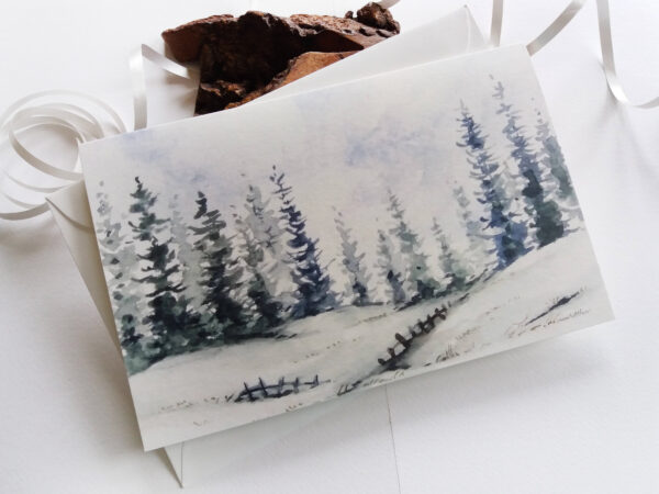 Evergreen Forest Landscape Card - by Owie's ART