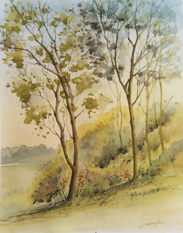 Early Morning Spring - Watercolor Landscape