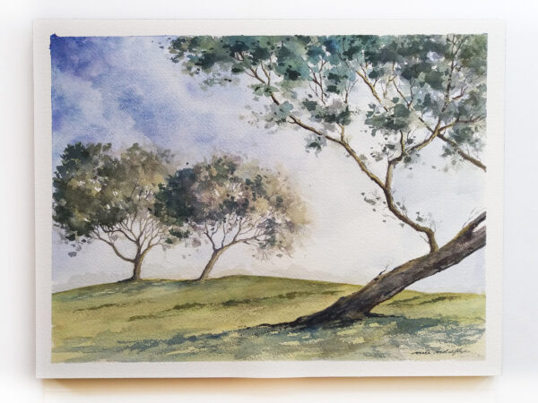 Trees Outdoor Summer Landscape - Watercolor Painting