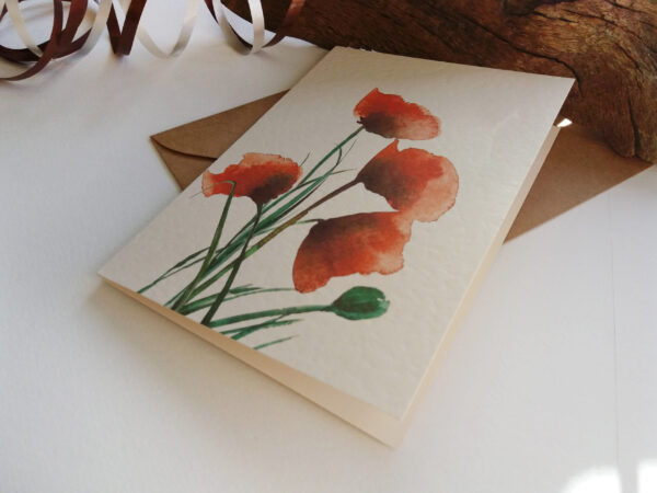 Red Poppies Card - Floral Card