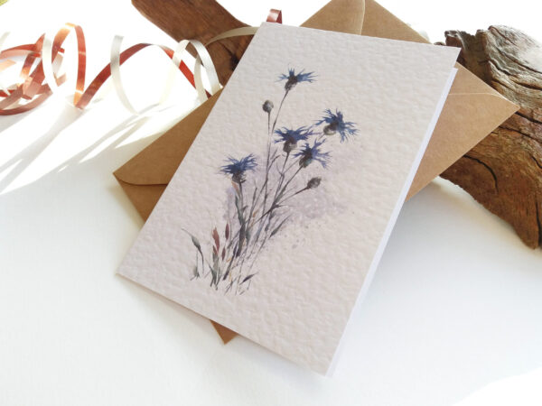 Cornflower Card - Floral Card by Owie's ART