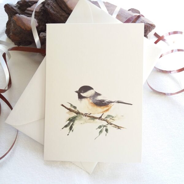 Black-capped Chickadee - Bird card by Owie's ART