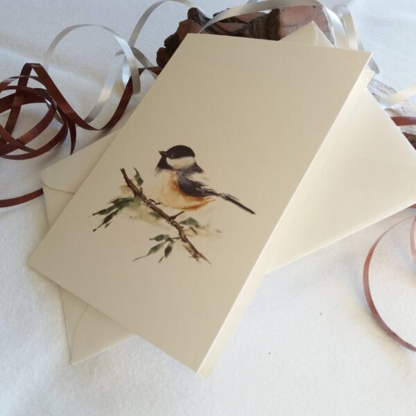 Black-capped Chickadee - Bird card by Owie's ART