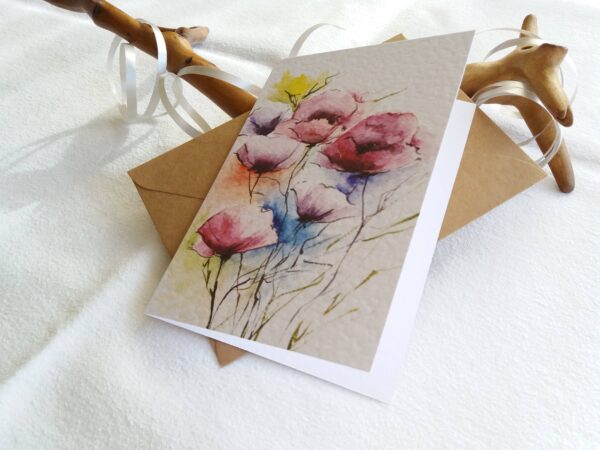 Summer Blossoms Card - Floral Card by Owie's ART