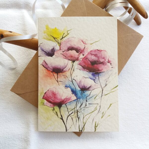 Summer Blossoms Card - Floral Card by Owie's ART