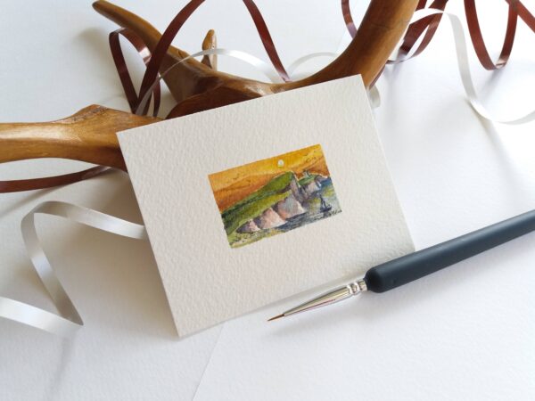 Miniature Painting - Cliffs, Isle of Skye - by Owie's ART