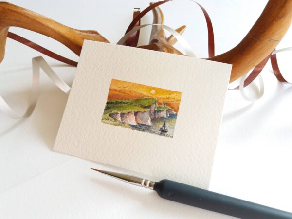 Miniature Painting - Cliffs, Isle of Skye - by Owie's ART