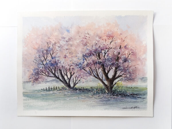 Blossoming Trees - Spring Landscape by Owie's ART
