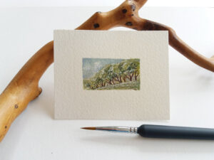 Miniature Painting - Tree Grove - by Owie's ART