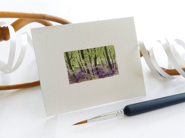 Miniature Painting - Bluebell Woods - by Owie's ART