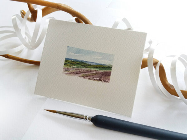 Miniature Painting - Lavender Field - by Owie's ART