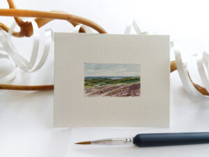 Miniature Painting - Lavender Field - by Owie's ART