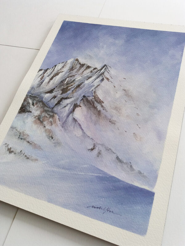 Mountaintop - Watercolor Landscape by Owie's ART