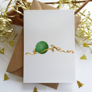 Christmas Card. Green Bauble - by Owie's ART